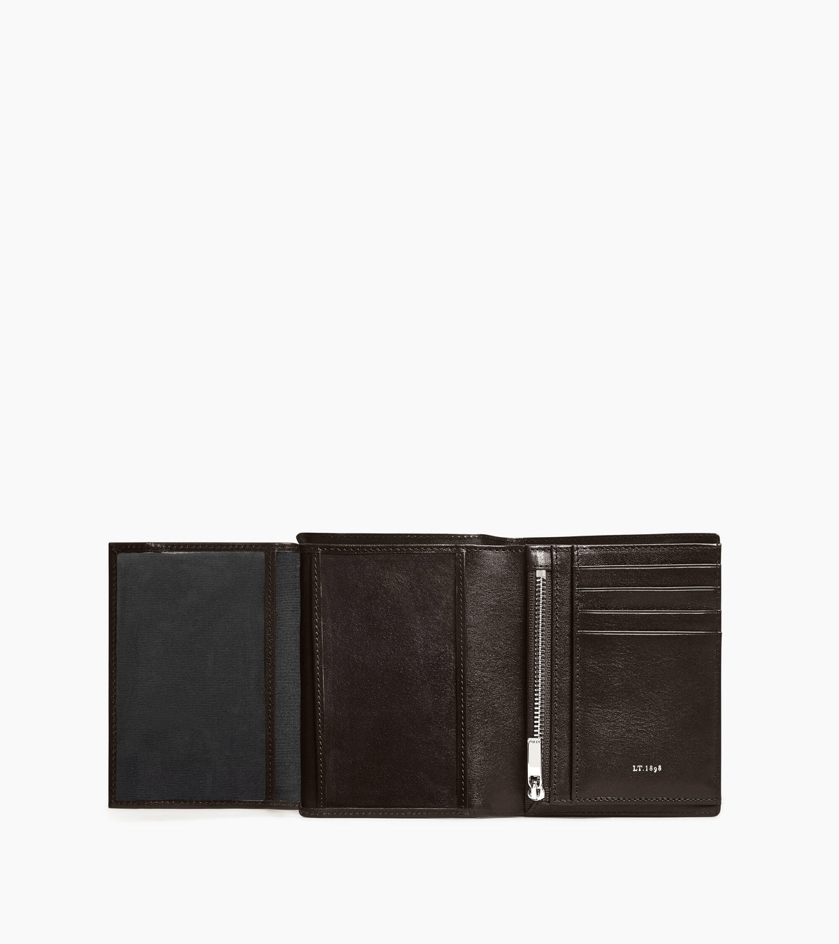 Portefeuille vertical moyen modèle zippé 2 volets Lucien en cuir huilé