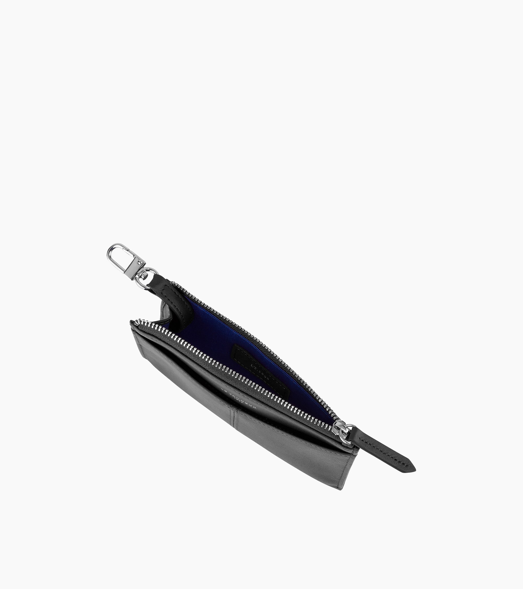 Estuche de llaves con cremallera Charlotte de piel lisa