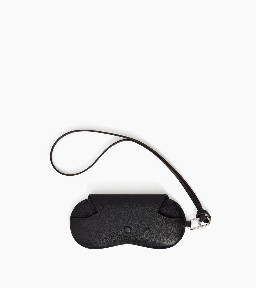 Etui à lunettes charms en cuir grainé