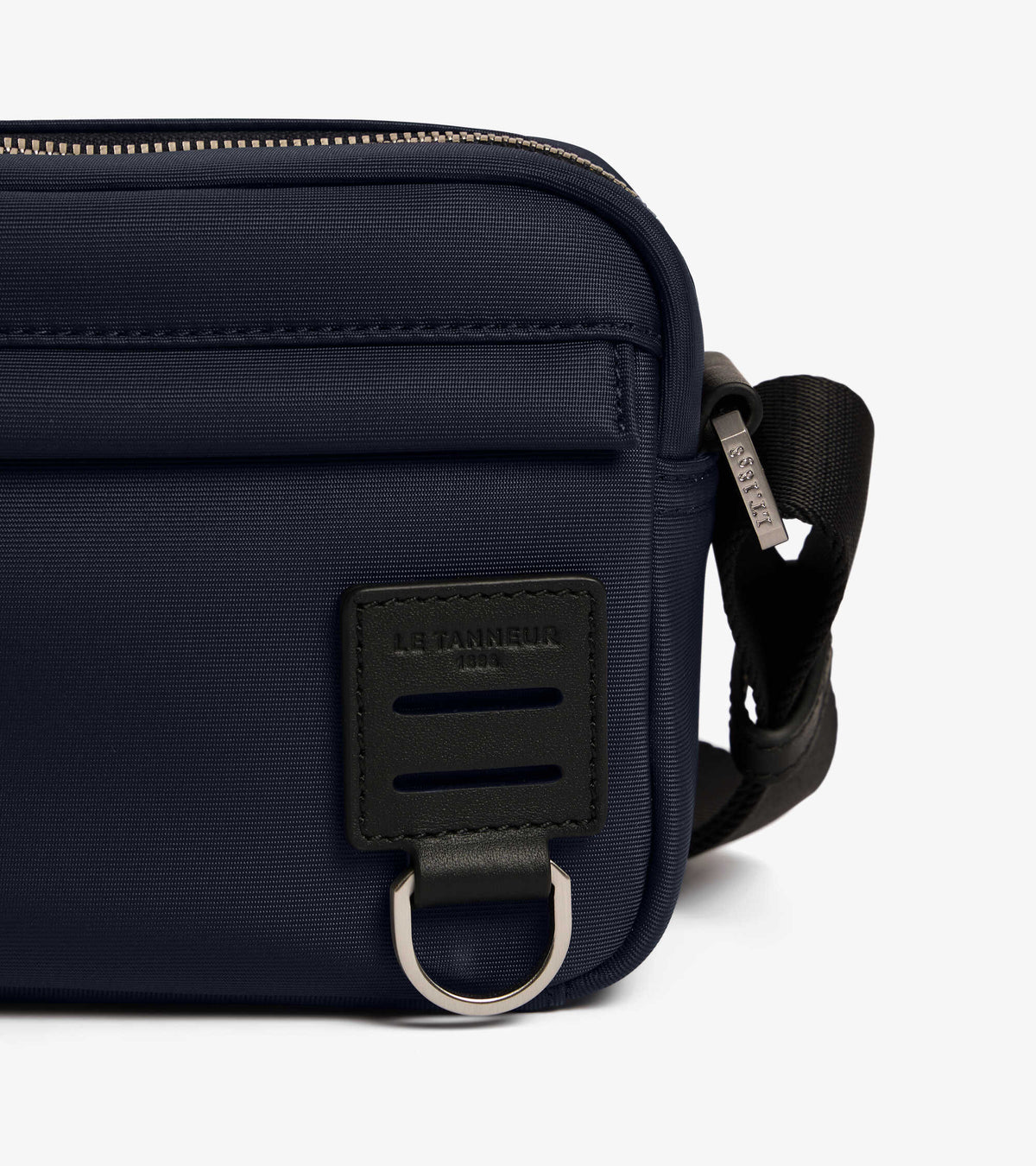 Petit sac bandoulière Basile en toile nylon et cuir lisse