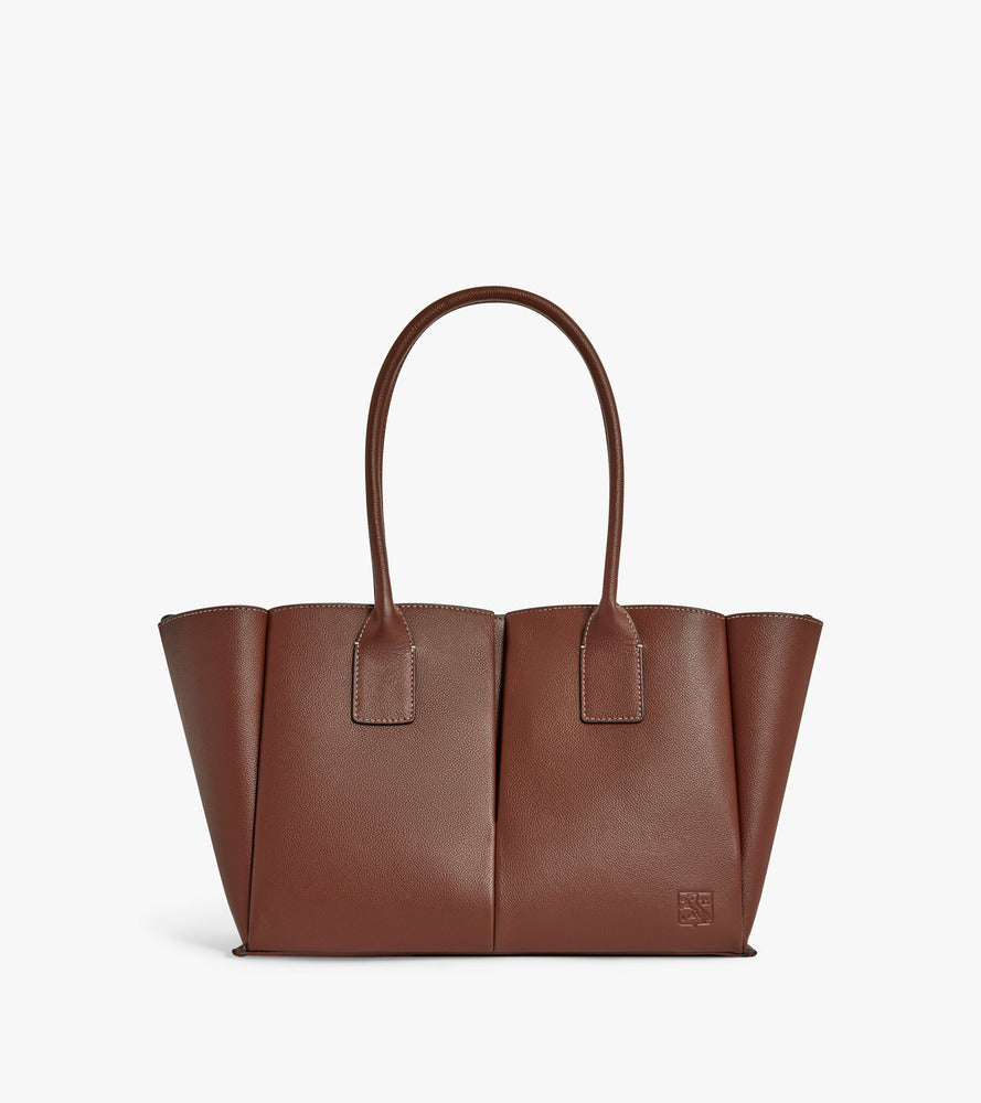 Grand sac cabas Elena en cuir grainé