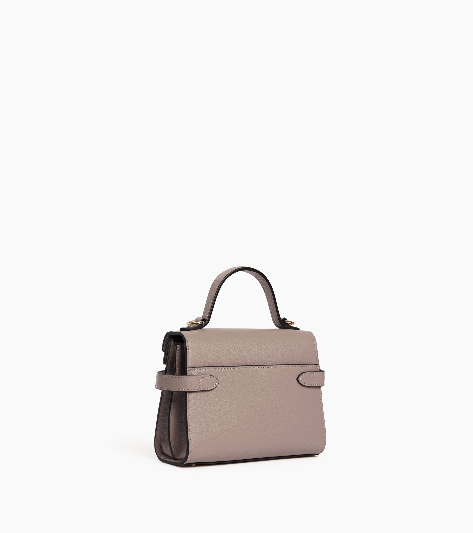 Bolso de mano pequeño Emilie de piel texturizada con doble solapa