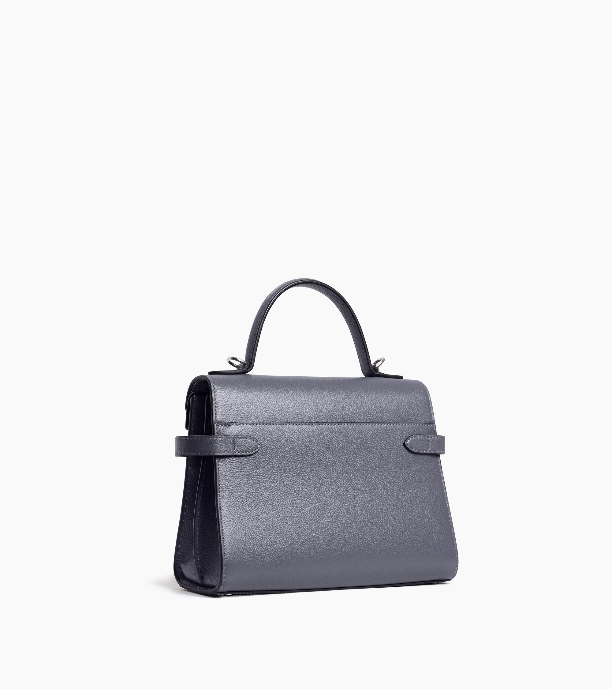 Bolso de mano mediano Emilie de piel texturizada con doble solapa
