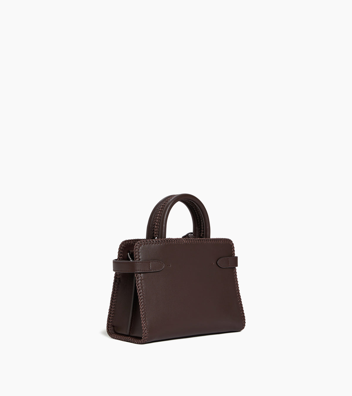 Petit sac à main Emilie en cuir lisse et surpiqûres