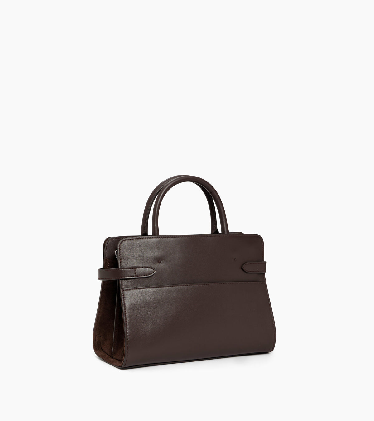 Sac à main moyen modèle Emie en cuir lisse et refente de velours