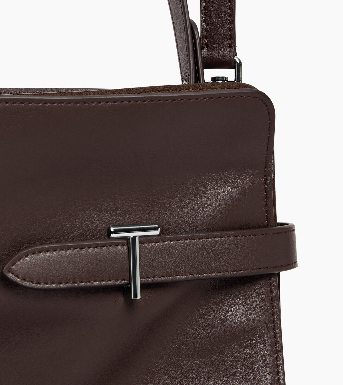 Sac porté épaule modèle maxi Emie en cuir lisse et refente de velours