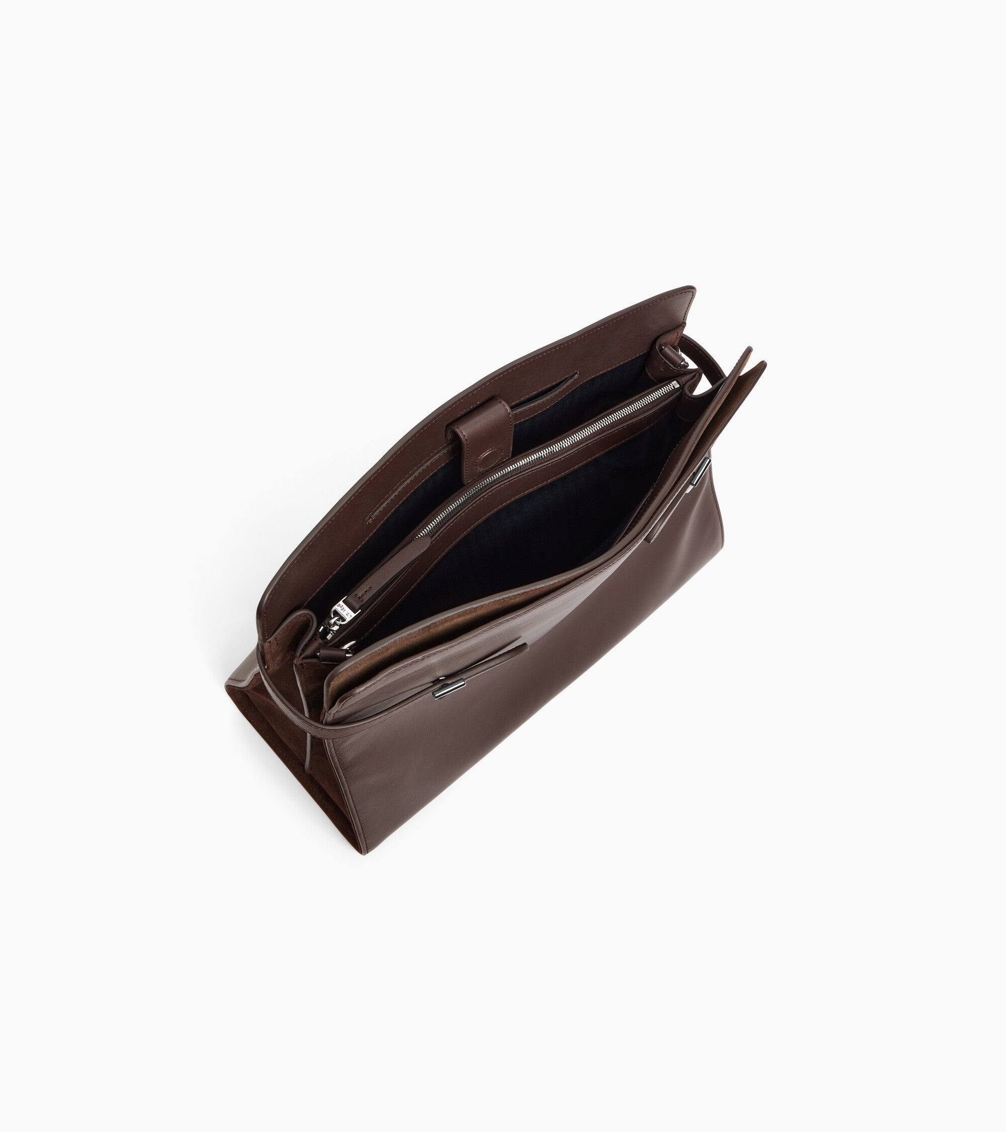 Sac porté épaule modèle maxi Emie en cuir lisse et refente de velours