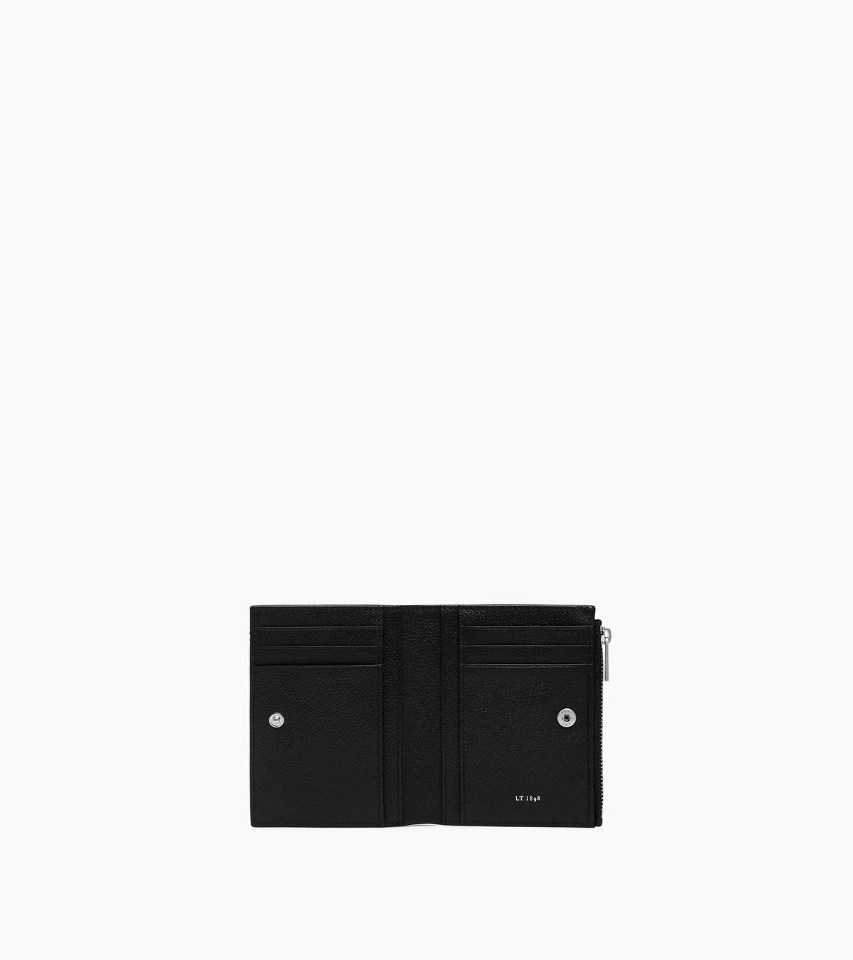 Petit portefeuille vertical zippé Lucien en cuir grainé