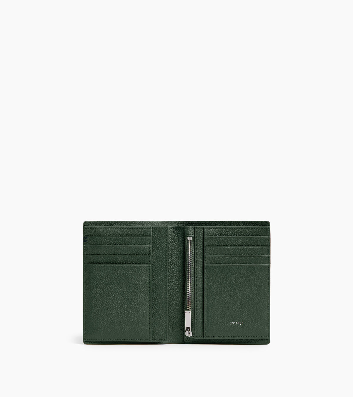 Petit portefeuille vertical zippé 2 volets Lucien en cuir grainé