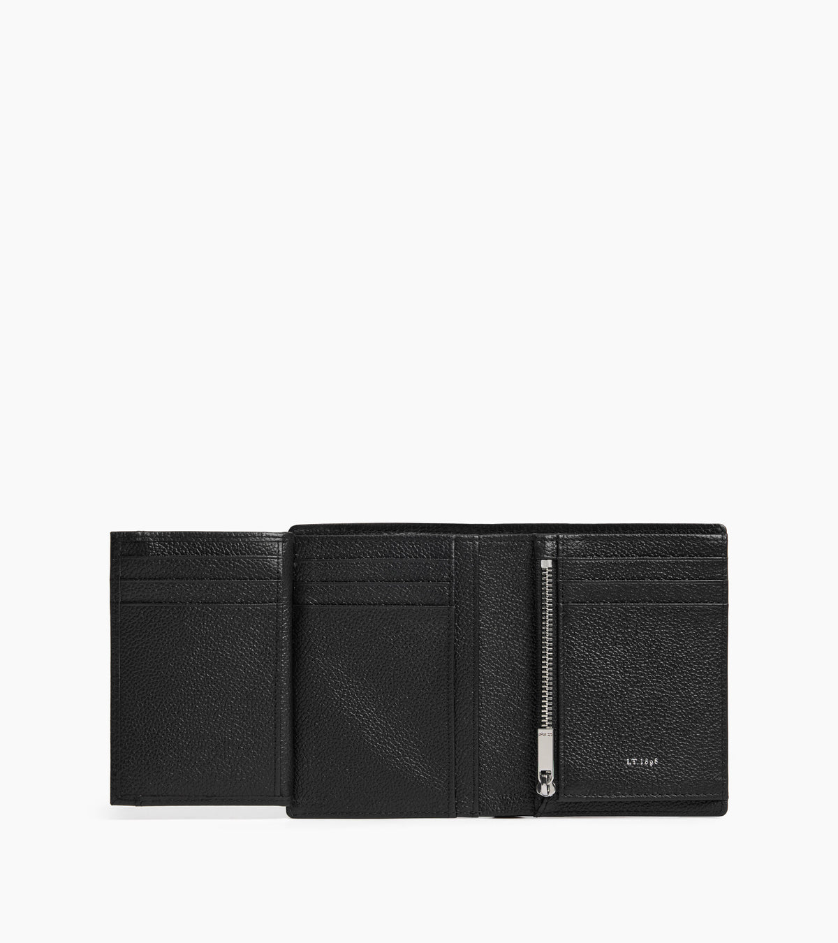 Grand portefeuille vertical zippé 2 volets Lucien en cuir grainé