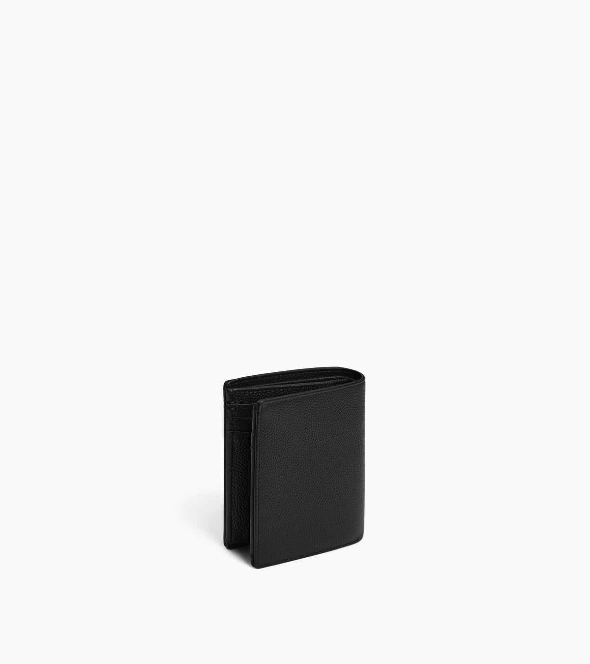 Grand portefeuille vertical zippé 2 volets Lucien en cuir grainé