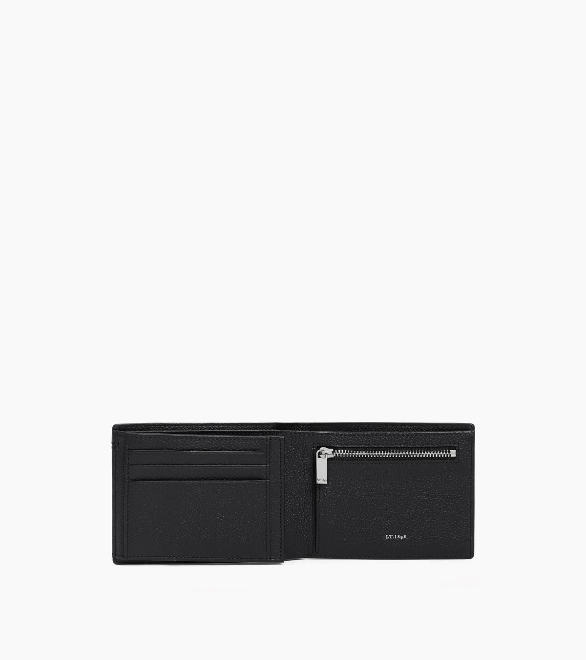 Lucien horizontal two-fold wallet in grained leather