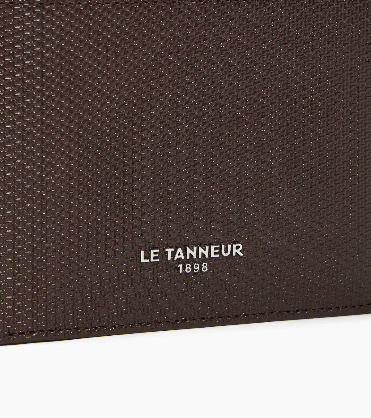 Portefeuille zippé horizontal Lucien en cuir signature T