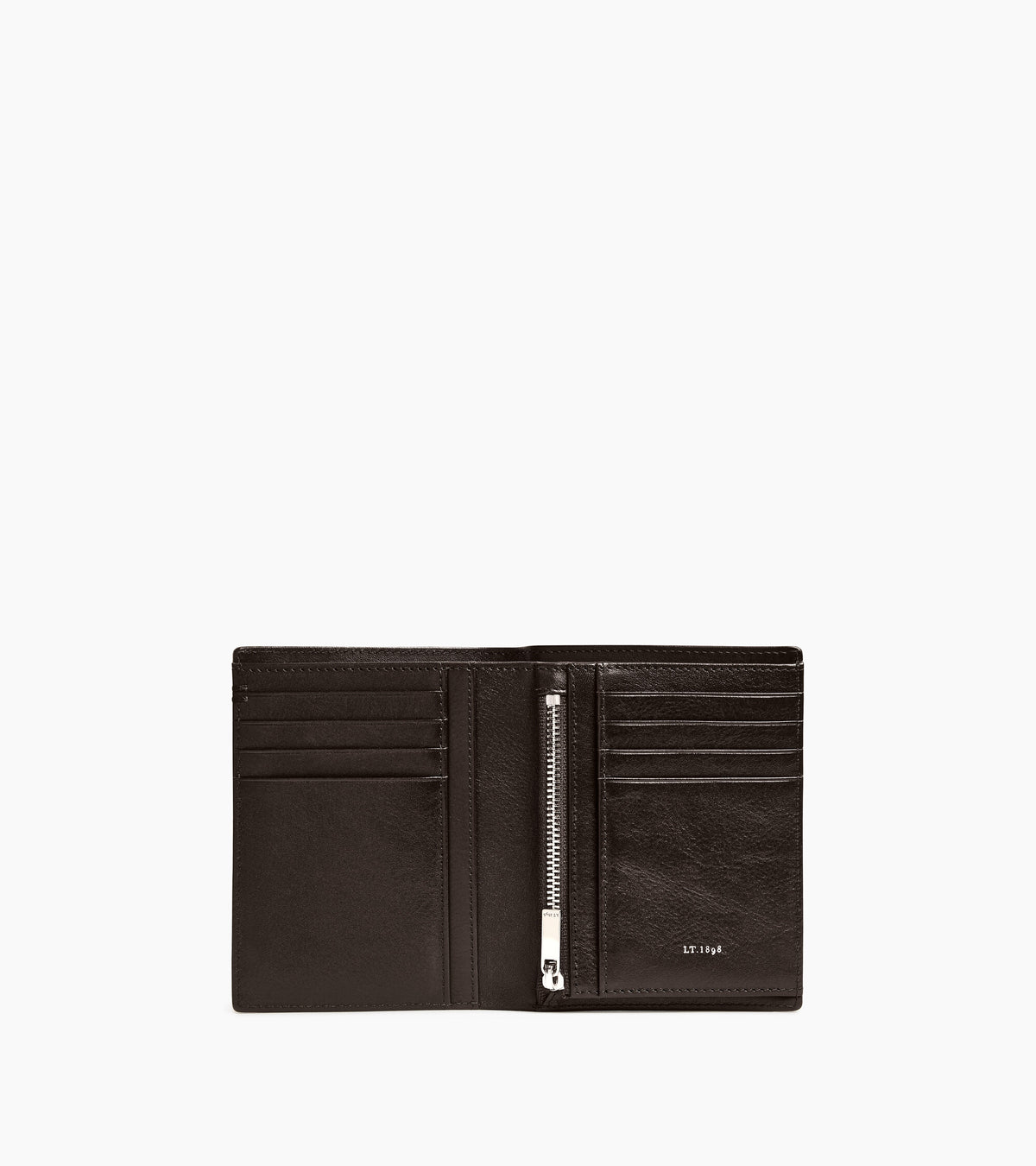 Cartera vertical con cremallera Lucien de piel engrasada