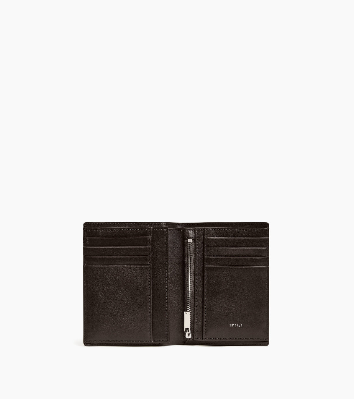Portefeuille vertical moyen modèle zippé 2 volets Lucien en cuir huilé