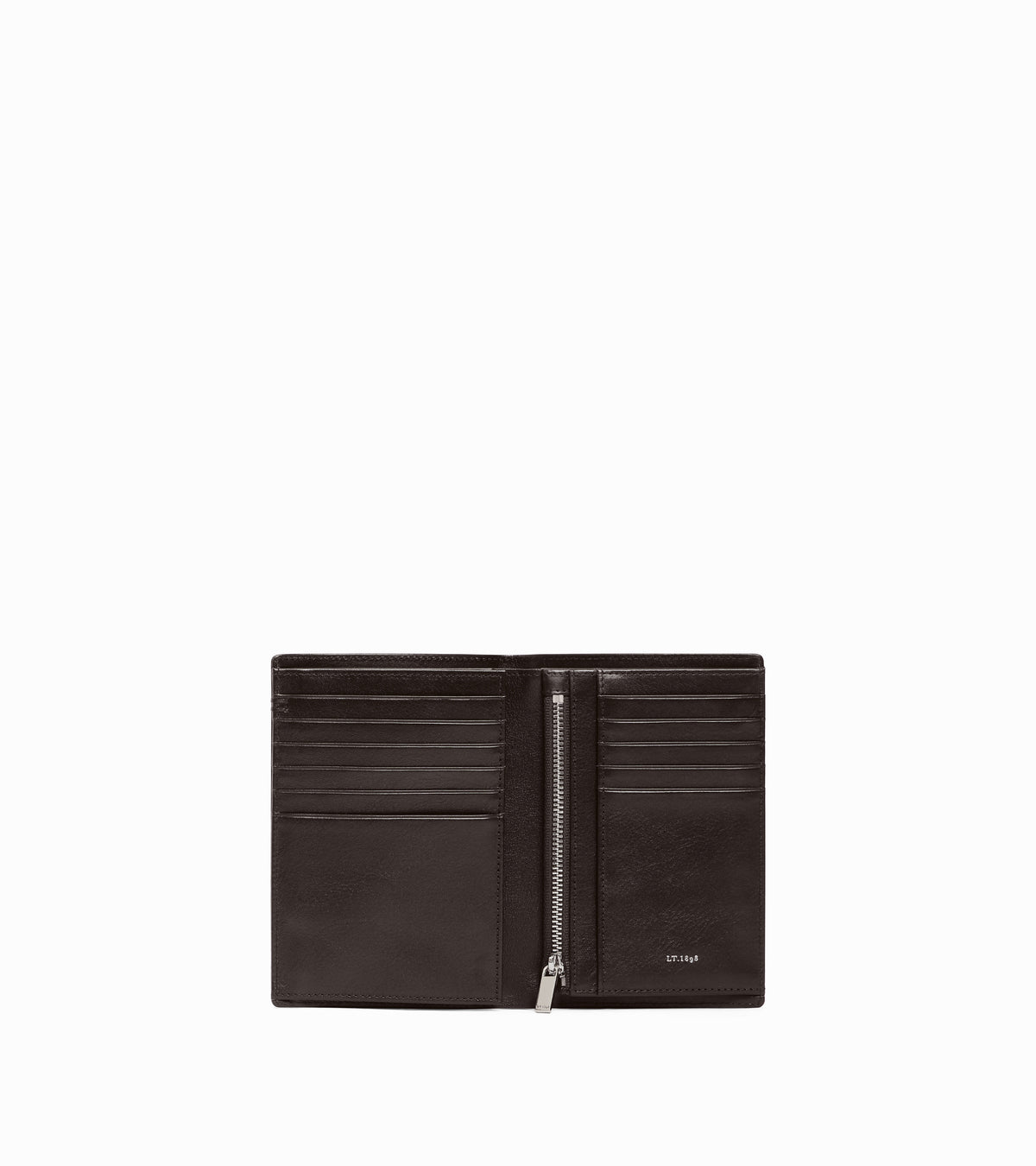 Grand portefeuille vertical zippé 2 volets Lucien en cuir huilé