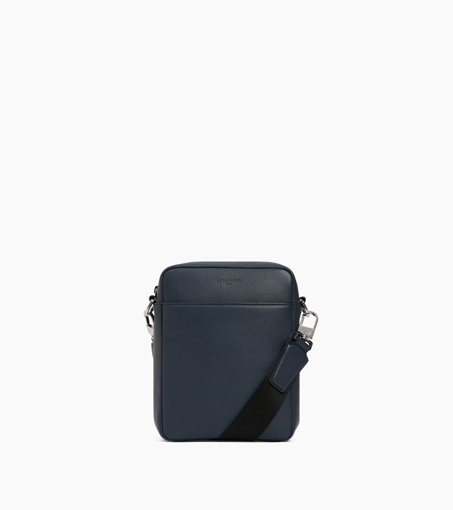 Petite sacoche zippée Marceau en cuir grainé