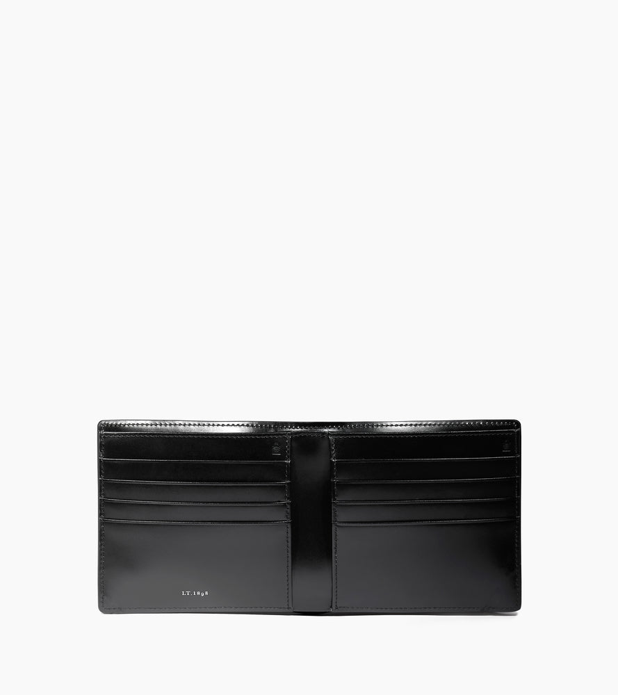 Porte cartes avec poche billets Emile en cuir lisse effet box