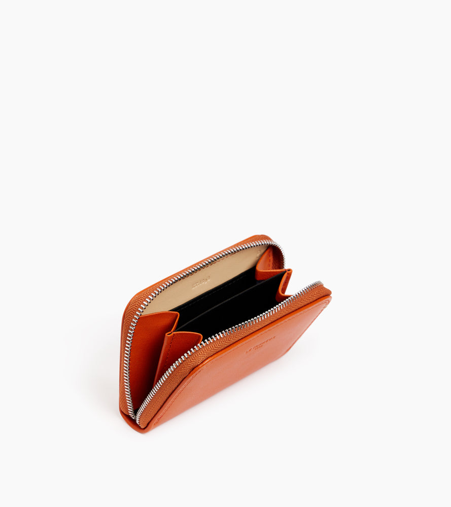 Porte monnaie zippé Martin en cuir lisse