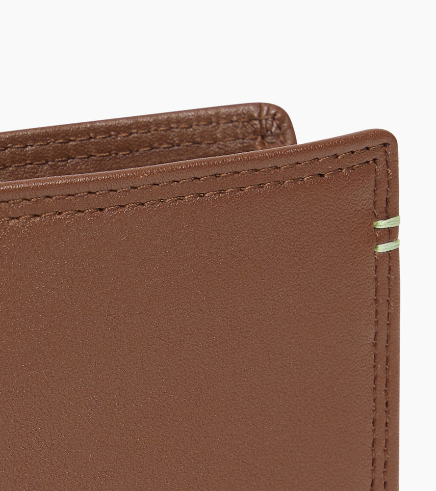 Portefeuille à rabat 2 volets Martin en cuir lisse