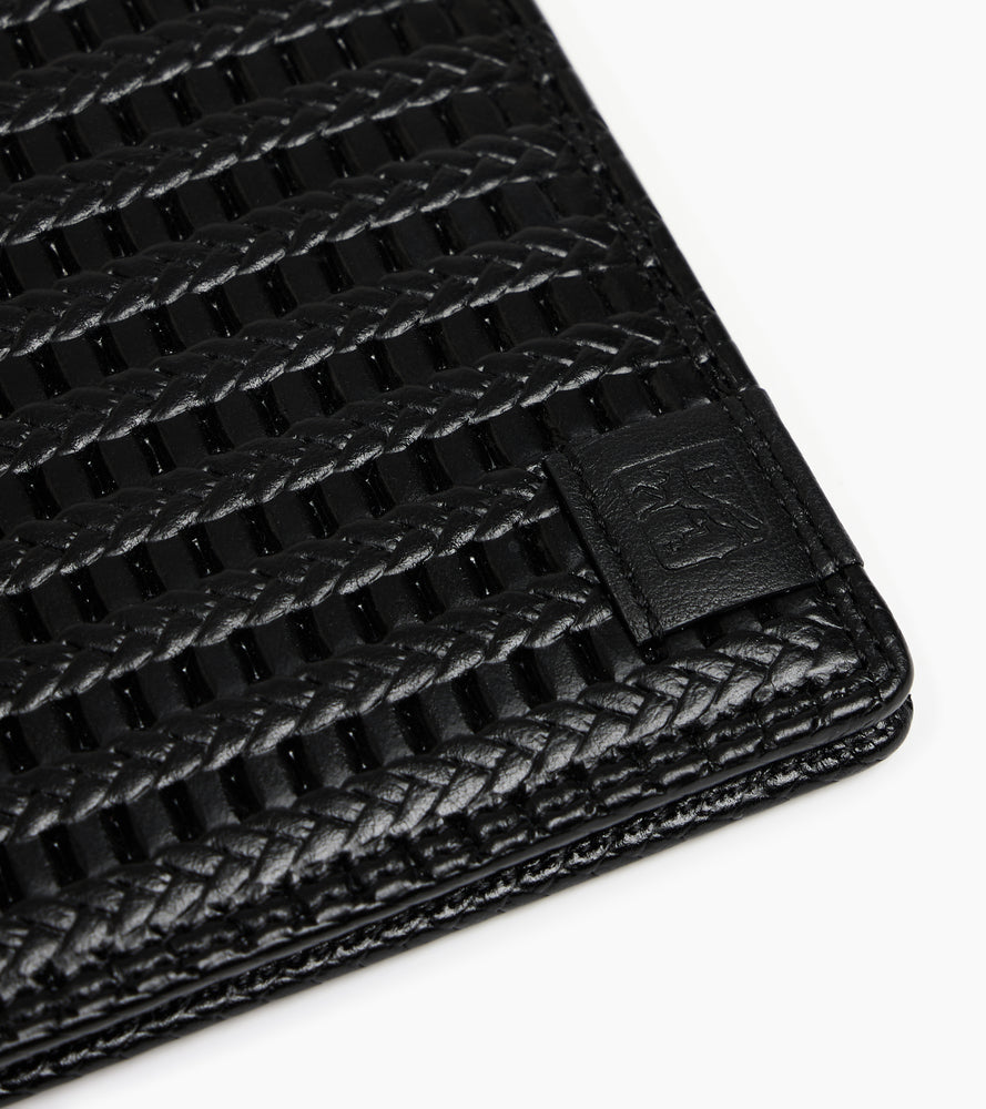 Porte cartes horizontal Martin en cuir embossé et cuir lisse