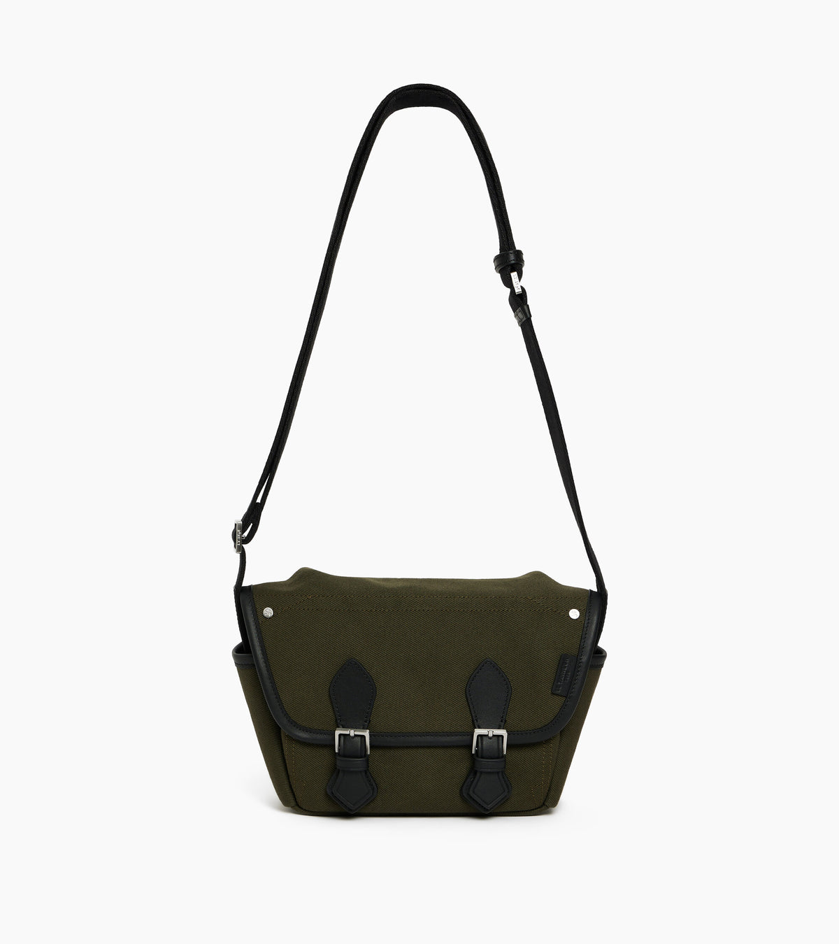 Petit sac bandoulière Solveig en toile coton et cuir lisse